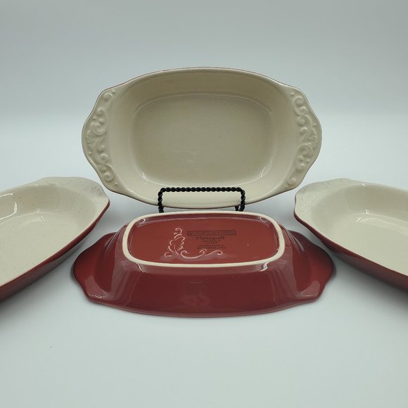 Pfaltzgraff Weir In Your Kitchen Cayenne Oval Appetizer Plates Individual Bakers - Picture 1 of 6